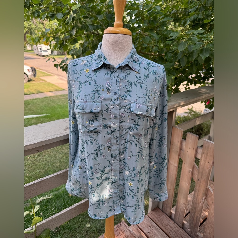 Blue Floral Blouse
